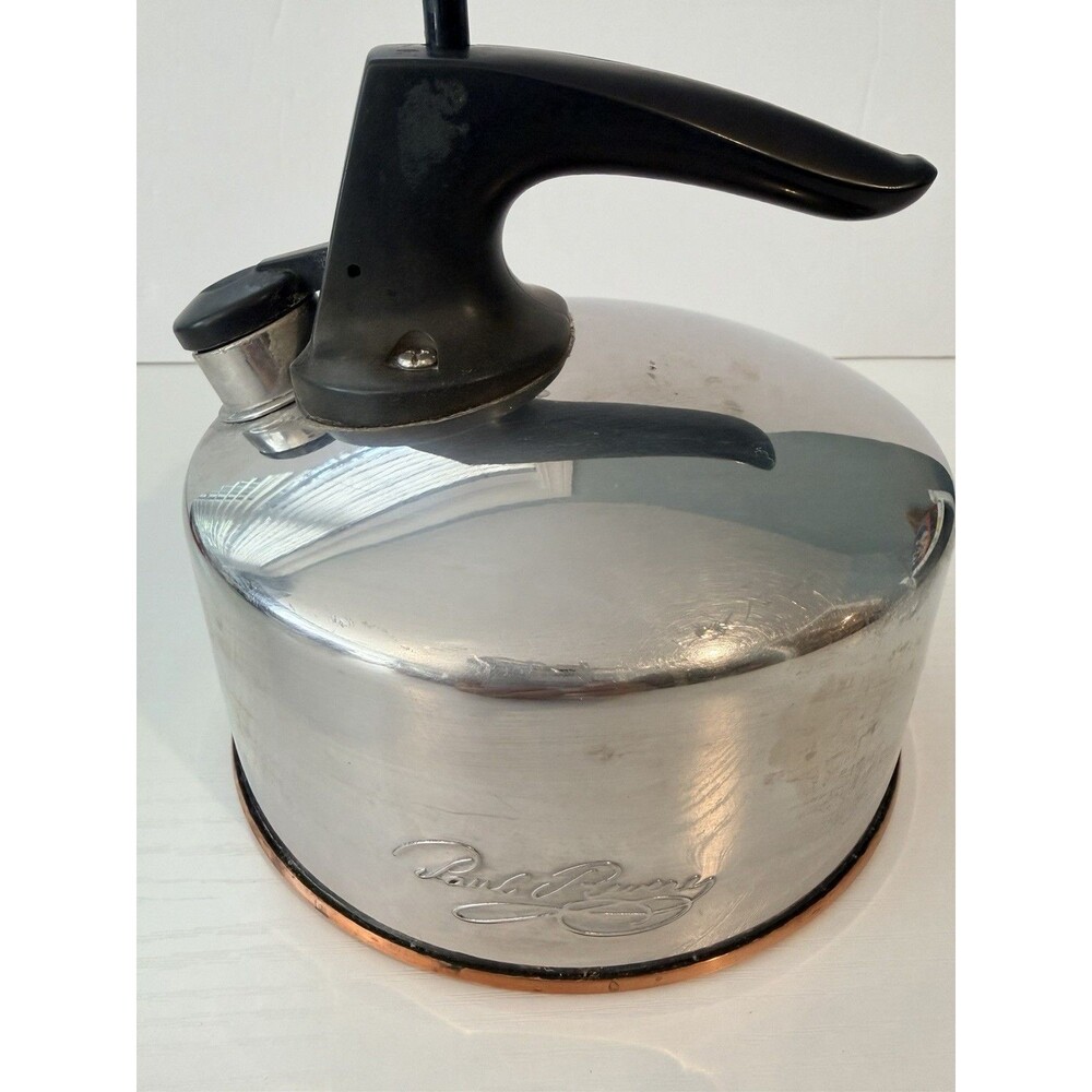 Vintage Paul Revere Copper Bottom Whistling Tea Kettle Tea Pot Stainless Steel